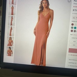 Azazie Becca dress brand new with tags! Color Mai tai size 4